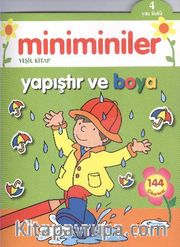 Miniminiler Yapıştır ve Boya (Yeşil Kitap)