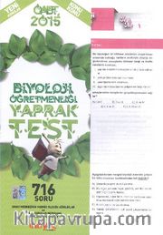 2015 ÖABT Biyoloji Öğretmenliği Yaprak Test