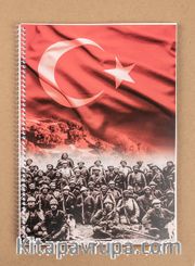 Bookinzi Okul Defteri - 80gr. A4 Spiralli - Çanakkale Zaferi Geri Dönmeyi Düşünmediler