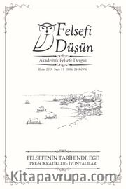 Felsefi Düşün Akademik Felsefe Dergisi Sayı:13 Felsefenin Tarihinde Ege