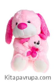 Müzikli Yavrulu Peluş Köpek (Pembe) (837838) (40cm)