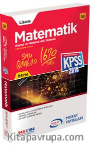 2016 KPSS Lisans Matematik (Sayısal ve Mantıksal Akıl Yürütme) Soru Bankası (Kod:1051)