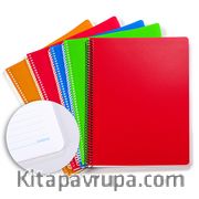 Bookinzi Okul Defteri - 60gr. 70 yaprak A4 Spiralli Mavi Çizgili Defter 5'li Set