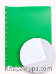Bookinzi Okul Defteri - 70gr. 120 yaprak  A4 Spiralli Mavi Kareli Defter
