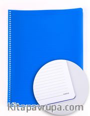 Bookinzi Okul Defteri - 70gr. 120 yaprak A4 Spiralli Gri Cizgili Defter