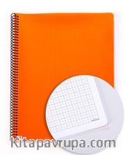 Bookinzi Okul Defteri - 70gr. 120 yaprak  A4 Spiralli Gri Kareli Defter