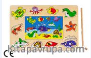 Montessori Ahşap Zeka Oyunları / w-Magnetic Fishing Puzzle1