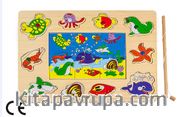 Montessori Ahşap Zeka Oyunları / w-Magnetic Fishing Puzzle2
