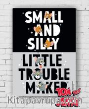 Ahşap Poster - Tom<br />Jerry - Silly and Trouble Maker (BK-TJ158) Lisanslı Ürün