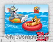 Ahşap Poster - Tom<br />Jerry - Beach Day (BK-TJ157) Lisanslı Ürün