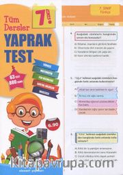 7. Sınıf Tüm Dersler Yaprak Test
