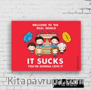 Ahşap Poster - Friends - Real World (BK-FR151) Lisanslı Ürün