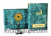 Nubuk Kumaş Kaplı ve Çantalı Yasin Kitabı Seti (Mint)