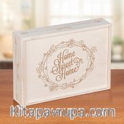 Sürgülü Ahşap Kutu - Home Sweet Home