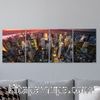 Full Frame 4 Parçalı Ahşap Poster - Hizalı Yerleşim - Manhathan New York (FF-HY067)