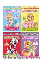 Yavru Köpek Seti 4’lü Kitap Seti / 4 Çıkartmalı Kitap Bir Arada