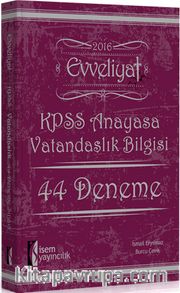 2016 Evveliyat KPSS Anayasa Vatandaşlık Bilgisi 44 Deneme Sınavı