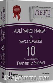 2016 Defi Adli Yargı Hakim ve Savcı Adaylığı Tamamı Çözümlü 10 Deneme Sınavı 