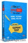 2021 KPSS Genel Yetenek Genel Kültür Tek Kitap Yaprak Test