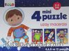 4 Mini Puzzle  Uzay Macerası (2-3 Yaş)