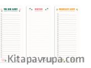 Mini Çiçekli 3’lü Bloknot Seti (To-Do List, Market List - Notes)