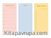 Minimal 3’lü Bloknot Seti (Weekly Plan, Notes - Today’s Plan)