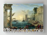 Full Frame Rulo Kanvas - Claude Lorrain - Seaport With The Embarkation Of The Queen Of Sheba (FF-KT030)