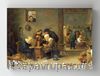 Full Frame Rulo Kanvas - David Teniers the Younger - Two Men playing Cards in the Kitchen of an Inn (FF-KT043)