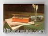 Full Frame Rulo Kanvas - François Bonvin - Still Life with Book, Papers and Inkwell (FF-KT064)