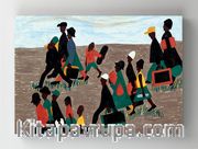 Full Frame Rulo Kanvas - Jacob Lawrence The Migrants Arrived in Great Numbers (FF-KT089)