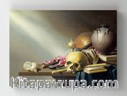 Full Frame Rulo Kanvas - Harmen Steenwyck - Still Life- An Allegory of the Vanities of Human Life (FF-KT075)
