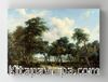 Full Frame Rulo Kanvas - Meindert Hobbema - A Woody Landscape with a Cottage (FF-KT110)