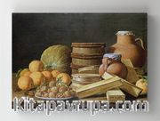 Full Frame Rulo Kanvas - Luis Meléndez - Still Life with Oranges and Walnuts (FF-KT108)