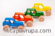 Montessori Ahşap Zeka Oyunları/ w-Colorful Cars