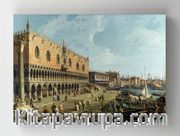 Full Frame Rulo Kanvas - Studio of Canaletto - Venice The Doge s Palace and the Riva degli Schiavoni (FF-KT153)