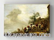 Full Frame Rulo Kanvas - Philips Wouwermans - A Horse being Shod outside a Village Smithy (FF-KT140)