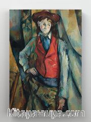 Full Frame Rulo Kanvas - Paul Cézanne - Le Garçon Au Gilet Rouge, Par (FF-KT133)