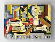 Full Frame Rulo Kanvas - Pablo Picasso - Alçı Baş ile Atölye - Studio with Plaster Head (FF-KT124)