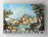 Full Frame Rulo Kanvas - Michele Marieschi - Buildings and Figures near a River with Rapids (FF-KT114)