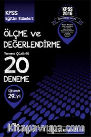 2016 KPSS Eğitim Bilimleri Ölçme ve Değerlendirme Tamamı Çözümlü 20 Deneme