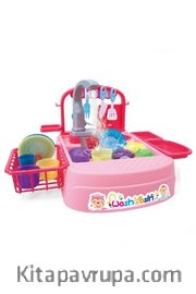 Modern Çeşmeli Lavabo Oyun Seti(Pembe)(4002)