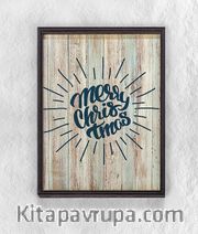 Full Frame Duvar Sanatları - Ahşap Desenler - Merry Christmas Glare (FF-DS027)