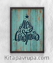 Full Frame Duvar Sanatları - Ahşap Desenler - Merry Christmas Star Dots (FF-DS028)