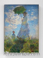 Full Frame pratiCanvas Tablo - Claude Monet - Woman with a Parasol (1875) Madame Monet and Her Son (FF-PCŞ205)