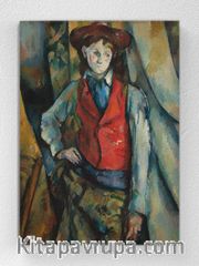 Full Frame pratiCanvas Tablo - Paul Cézanne - Le Garçon au gilet rouge, par (FF-PCŞ301)