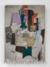 Full Frame pratiCanvas Tablo - Pablo Picasso - Fruit Dish, Bottle and Violin (FF-PCŞ289)