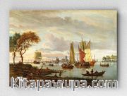 Full Frame pratiCanvas Tablo - Abraham Storck - A River View (FF-PCŞ170)