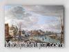 Full Frame pratiCanvas Tablo - Aert van der Neer - A Frozen River near a Village, with Golfers and Skaters (FF-PCŞ193)