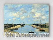 Full Frame pratiCanvas Tablo - Eugène Boudin - The Entrance to Trouville Harbour (FF-PCŞ224)