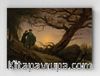 Full Frame pratiCanvas Tablo - Caspar David Friedrich - Two Men Contemplating the Moon (FF-PCŞ192)